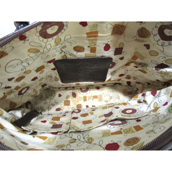 Brighton Penelope Med. Sz. Heart Straw, Leather Shoulder Tote Handbag - Picture 9 of 10